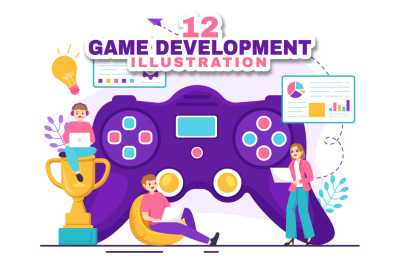 12 Video Game Development Illustration