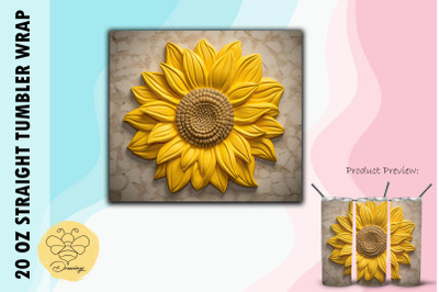 3D Beautiful Sunflower Tumbler Wrap