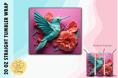 3D Stunning Hummingbird Tumbler Wrap