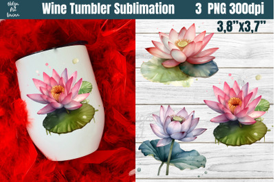 Lotus Wine Tumbler Sublimation