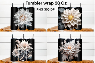 3d flower sublimation tumbler wrap | 3d flower illustration