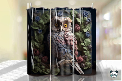 Colorful 3D Owl Tumbler Wrap PNG