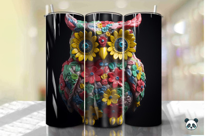 Colorful 3D Owl Tumbler Wrap PNG