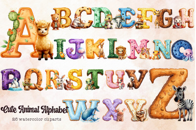Cute Animal Alphabet Sublimation