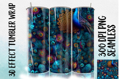 3D Peacock Flower Tumbler Wrap 1