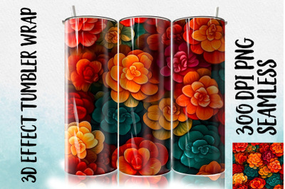 3D Begonia Tumbler Wrap 1