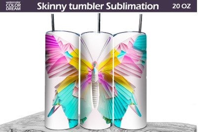 3D Butterfly Tumbler Sublimation | Butterfly Tumbler Wrap