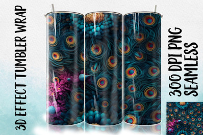 3D Peacock Flower Tumbler Wrap 2