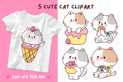 Cute cat sweet. Kawaii cliparts. Kitten cat cartoon