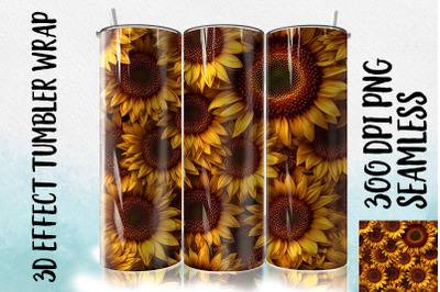 3D Sunflower Tumbler Wrap 3