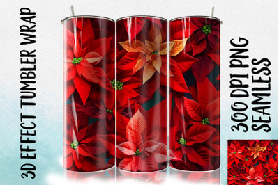 3D Poinsettia Tumbler Wrap 3