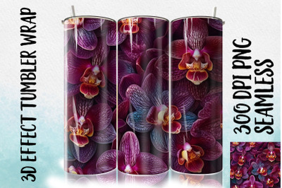 3D Orchid Tumbler Wrap 3