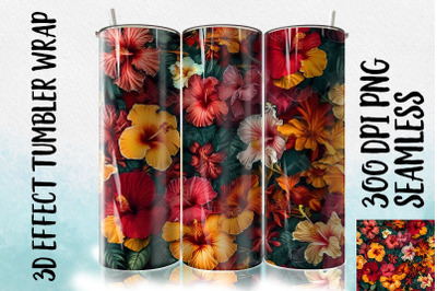 3D Hibiscus Tumbler Wrap 3