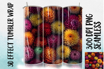 3D Dahlia Tumbler Wrap 3