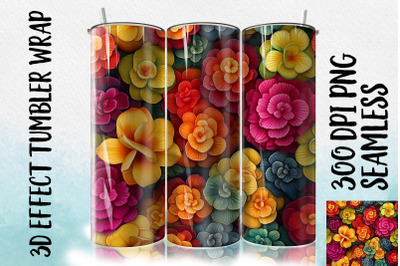 3D Begonia Tumbler Wrap 3