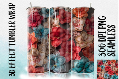 3D Amaryllis Tumbler Wrap 3