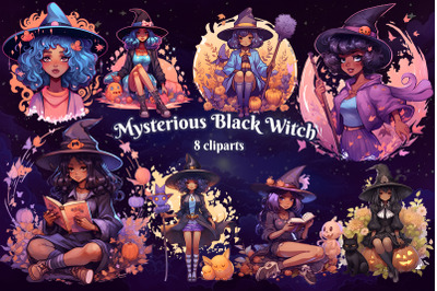 Mysterious Black Witch Cliparts