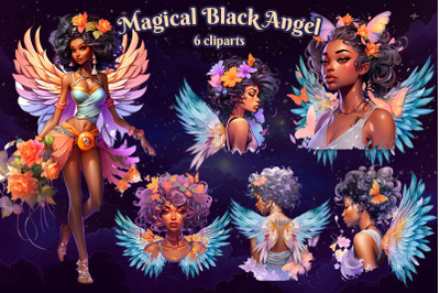Magical Black Angel Cliparts