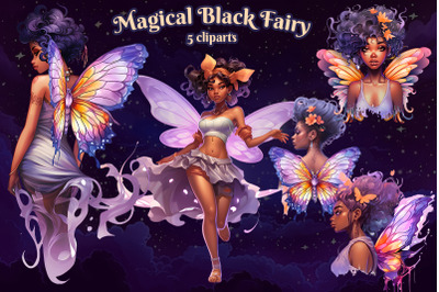 Magical Black Fairy Cliparts