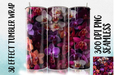 3D Orchid Tumbler Wrap