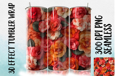 3D Begonia Tumbler Wrap