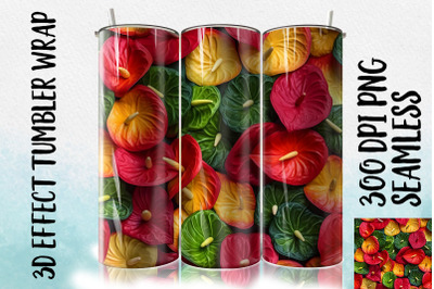 3D Anthurium Tumbler Wrap