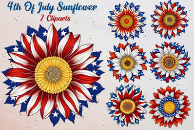 4th Of July Sunflower Cliparts