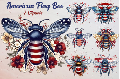 American Flag Bee Sublimation