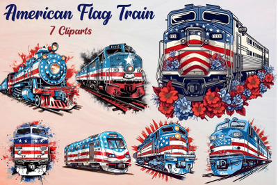 American Flag Train Sublimation