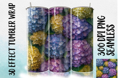 3D Hydrangea Tumbler Wrap 1