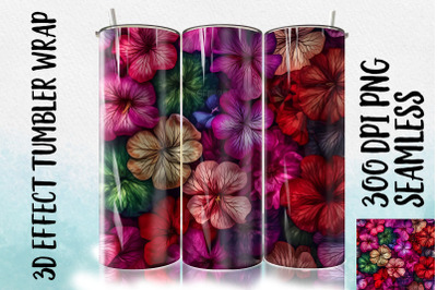 3D Geranium Tumbler Wrap 1