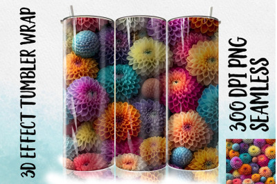 3D Dahlia Tumbler Wrap 1