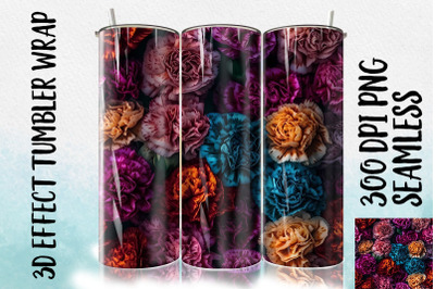 3D Carnation Tumbler Wrap 1