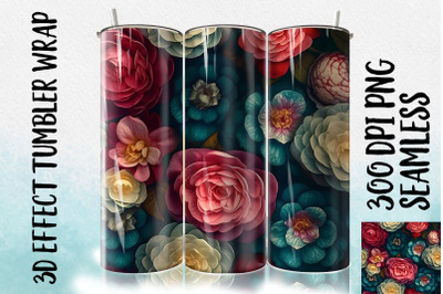 3D Camellia Tumbler Wrap 1