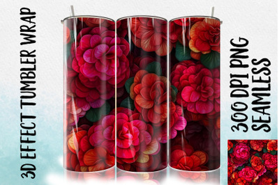 3D Begonia Tumbler Wrap 1