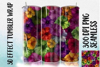 3D Petunia Tumbler Wrap 2