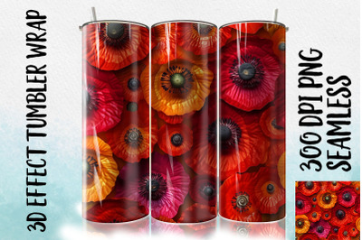 3D Poppy Tumbler Wrap 3