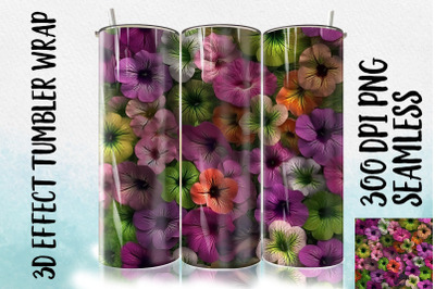 3D Petunia Tumbler Wrap 3