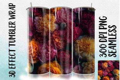 3D Peony Tumbler Wrap 3