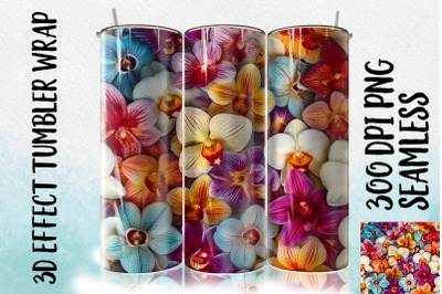 3D Orchid Tumbler Wrap 3