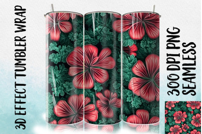 3D Geranium Tumbler Wrap 3