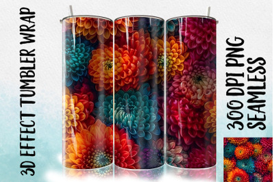 3D Dahlia Tumbler Wrap 3