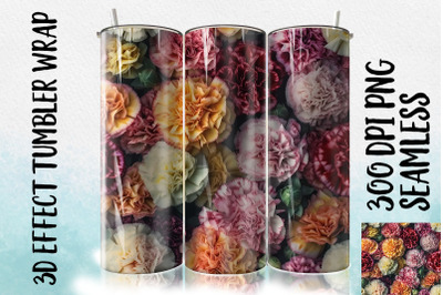 3D Carnation Tumbler Wrap 3