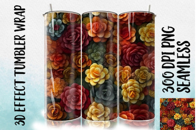 3D Begonia Tumbler Wrap 3