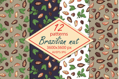 Brazil nut paper/seamless patterns