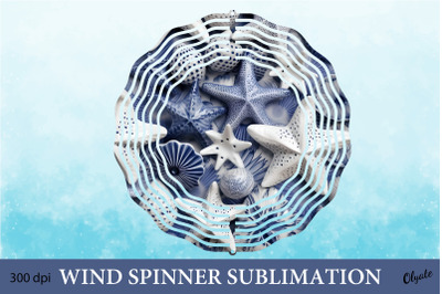 Sea Wind Spinner Sublimation. Shell Wind Spinner PNG.