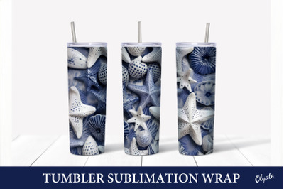 Shell Tumbler Design PNG. Chinoiserie Porcelain Tumbler Wrap.