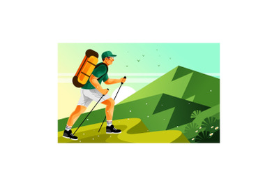 Backpacker Hiking Trekking