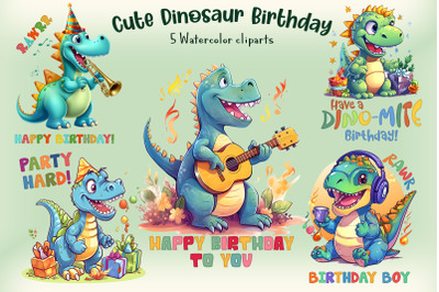 Cute Dinosaur Birthday Sublimation