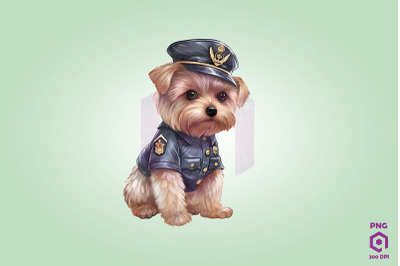 Police Yorkshire Terrier Dog Clipart